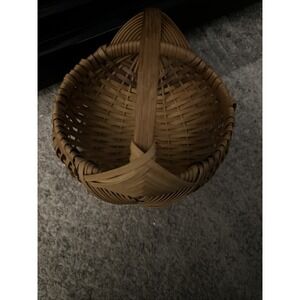 Vintage Wicker Butt Basket God's Eye Pattern
